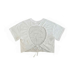 Cropped White Open Back Tee