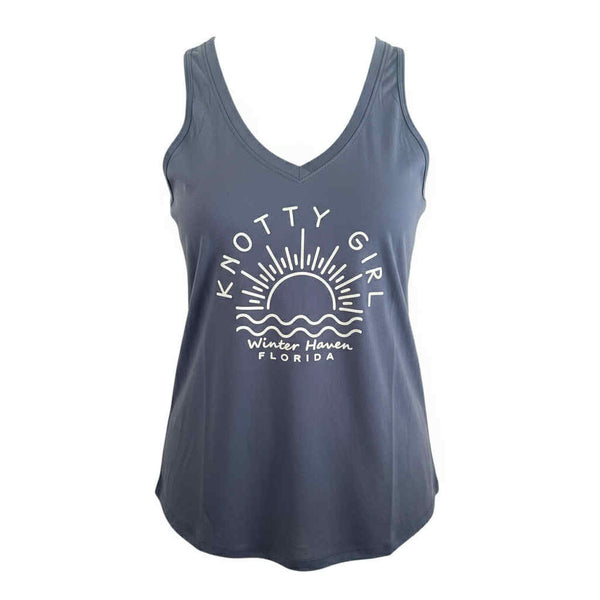 Denim Blue V-Neck Tank Top