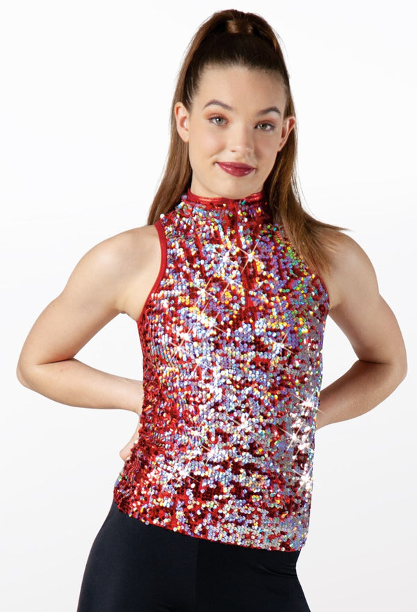 SMALL Red hologram tank tops