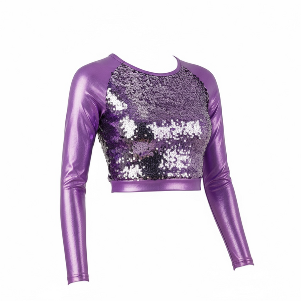 MEDIUM- TWO-WAY SEQUIN LONG-SLEEVE TOP (used)