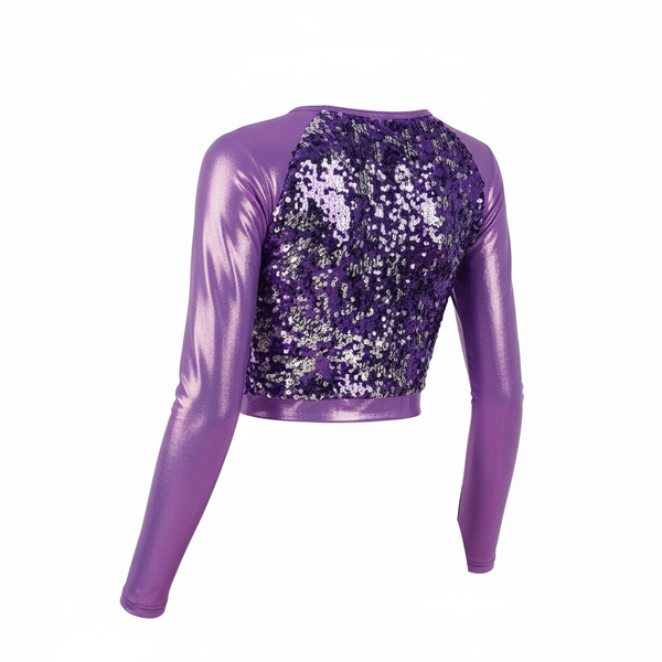 MEDIUM- TWO-WAY SEQUIN LONG-SLEEVE TOP (used)