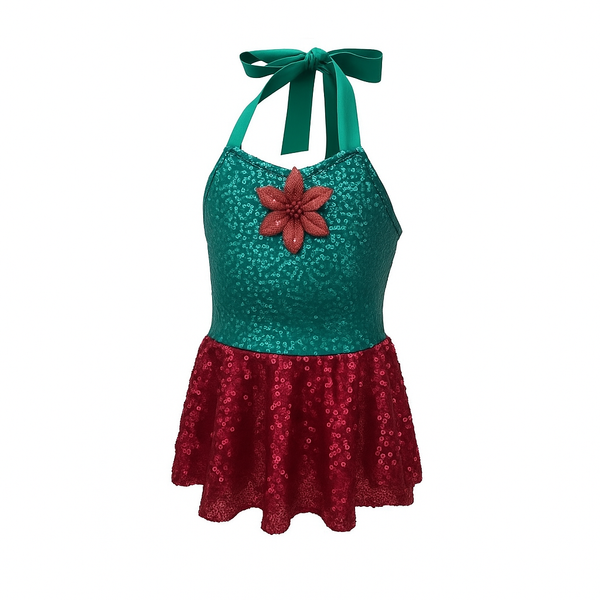 (2) Poinsettia Christmas Dresses (used)