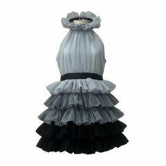 CHILD LARGE - Grey Ruffle Dress  (used)
