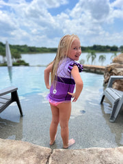 Tri Color Girls Vest- Purple