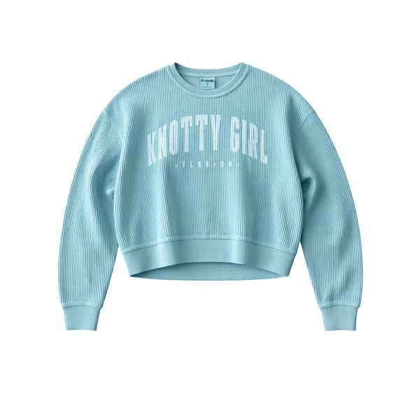 Beachy Ribbed Knotty Crew Sweatshirt