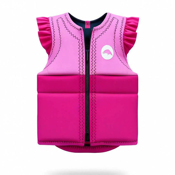Tri Color Girls Vest- Pink