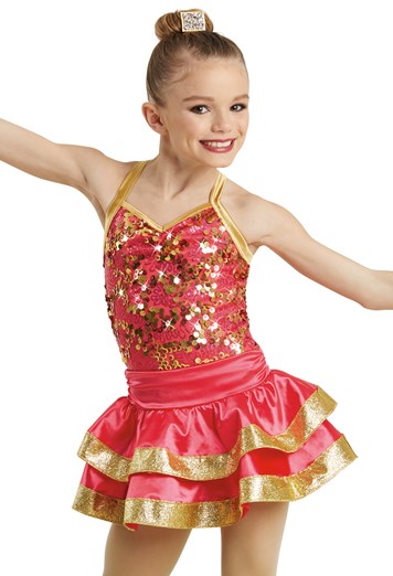 MEDIUM- Halter Sparkle Leotard with separate skirt